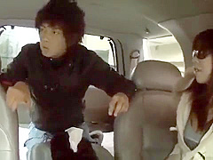 Special blowjob in the car by naughty Japanes