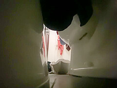 Spying chubby girl taking her shower