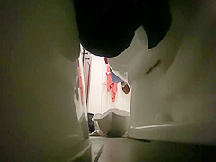 Spying chubby girl taking her shower