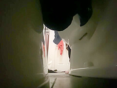 Spying chubby girl taking her shower