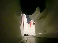 Spying chubby girl taking her shower