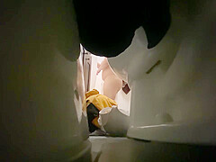 Spying chubby girl taking her shower