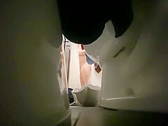Spying chubby girl taking her shower
