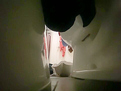 Spying chubby girl taking her shower