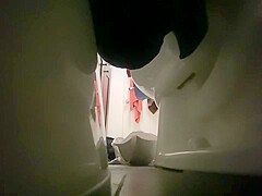Spying chubby girl taking her shower