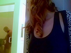 Spying redhead gets pussy stuffed