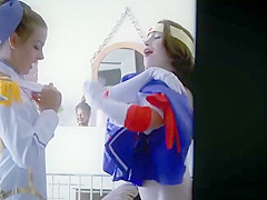 Spying stepbro fucks his stepsis and horny friend teens 18+