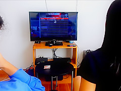 Step Daughter Sucks Daddys Dick After Losing A Bet