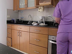 Step Mom With Huge Round Ass Works As A Maid And Gets Fucked By The Boss