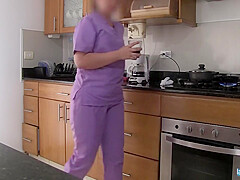 Step Mom With Huge Round Ass Works As A Maid And Gets Fucked By The Boss