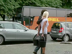 Steve Holmes, Steve Qute And Sophie Logan - Heavy-breasted German Step mom Got Laid In Public Places