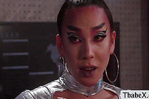 Steve Rickz And Kasey Kei In Tranny Babe Astronaut Ass Fucked In The Spaceship 6 Min