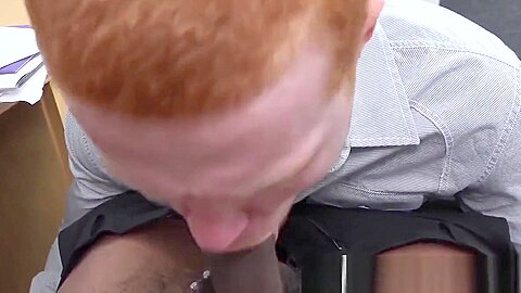 Straight casting ginger barebacked doggystyle