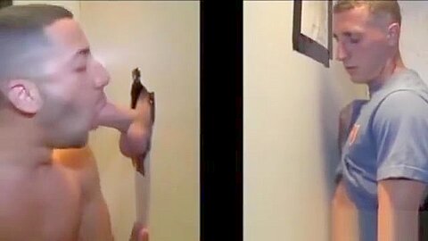 Straight guy loved his blowjob throguht he gloryhole