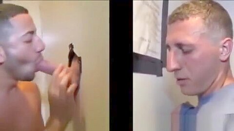 Straight guy loved his blowjob throguht he gloryhole