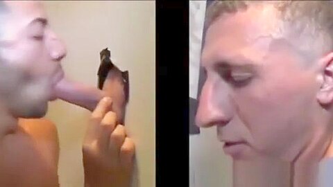 Straight guy loved his blowjob throguht he gloryhole