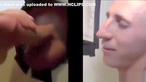 Straight guy loved his blowjob throguht he gloryhole