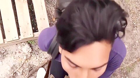 Straight latino twink barebacked outdoor in paid to gay POV