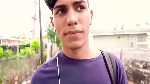 Straight latino twink barebacked outdoor in paid to gay POV