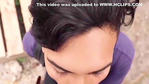 Straight latino twink barebacked outdoor in paid to gay POV