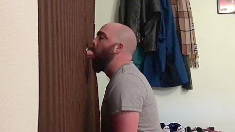 Straight married guy feeding me at my homemade glory hole