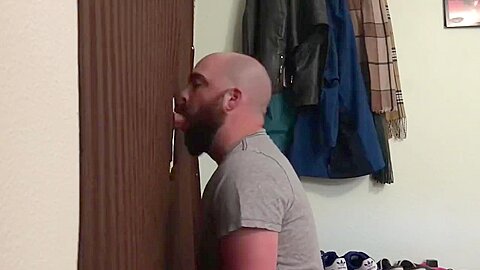 Straight married guy feeding me at my homemade glory hole