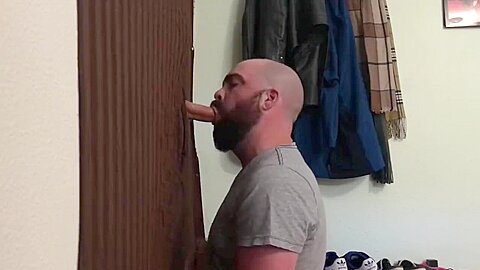 Straight married guy feeding me at my homemade glory hole