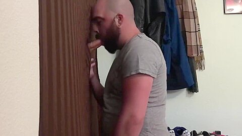 Straight married guy feeding me at my homemade glory hole