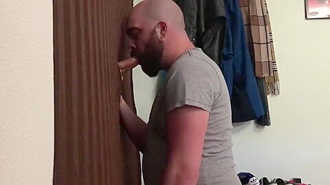 Straight married guy feeding me at my homemade glory hole