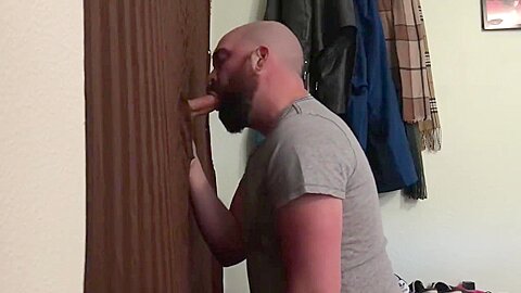Straight married guy feeding me at my homemade glory hole