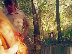 Stranded teen 18+ deepthroating stalkers dick