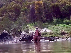 Strip to Nude a public River Crossing Swim & Fuck(Sorry for the water drop)