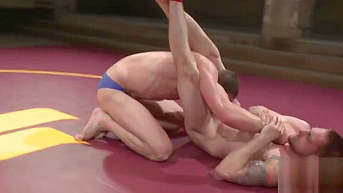 Stud gets dominated during kinky wrestling