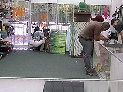 Stunning ebony pawnee doggystyled in POV