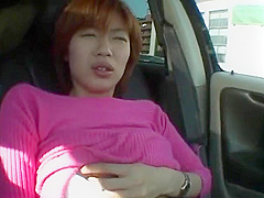 Super Hot Japanese teen 18+ Got Horny In Car