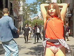 Sweet Asian disgraced in public of Madrid