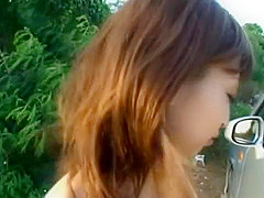 Syouko Akiyama hot Asian chick has outdoor sex in the car