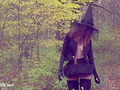 Take Off My Halloween Costume  Jeny Smith Gets Naked In Forest