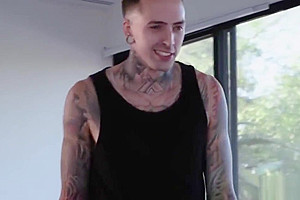 Tattooed Ruckus destroys TS tight ass