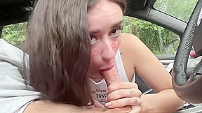 Taya Sia In Russian Slut Gives A Blowjob To A Guy In His New Car