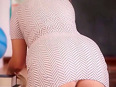 Temptation In Stockings With A Bare Ass In A Short Dress