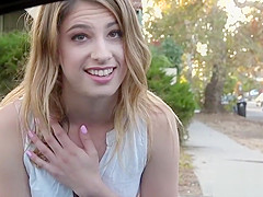 Thankful blonde teen 18+ hitchhiker fucks strangers dick