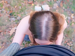 Thats What I Call An Outdoor Recreation! Sloppy Dick Sucking In Autumn Forest - Inzolia 4k