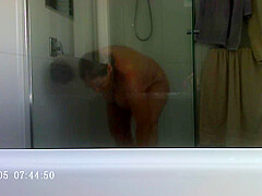 The Step mother in law taking a shower