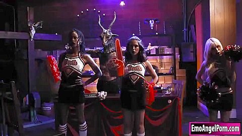 Three Cheerleaders Signing Contract With Devil And They
