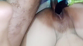 Threesame Try Big Vegetable And Big Cock In Big Pussy Hole With Sexy Wife