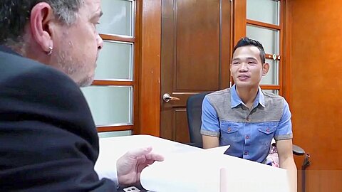 Tight asian twink analfucking office Step daddy