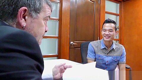 Tight asian twink analfucking office Step daddy