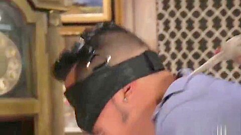 Toyed stud gets edged during kinky threeway