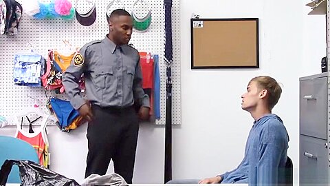Twink Barebacked By Black Security Officer